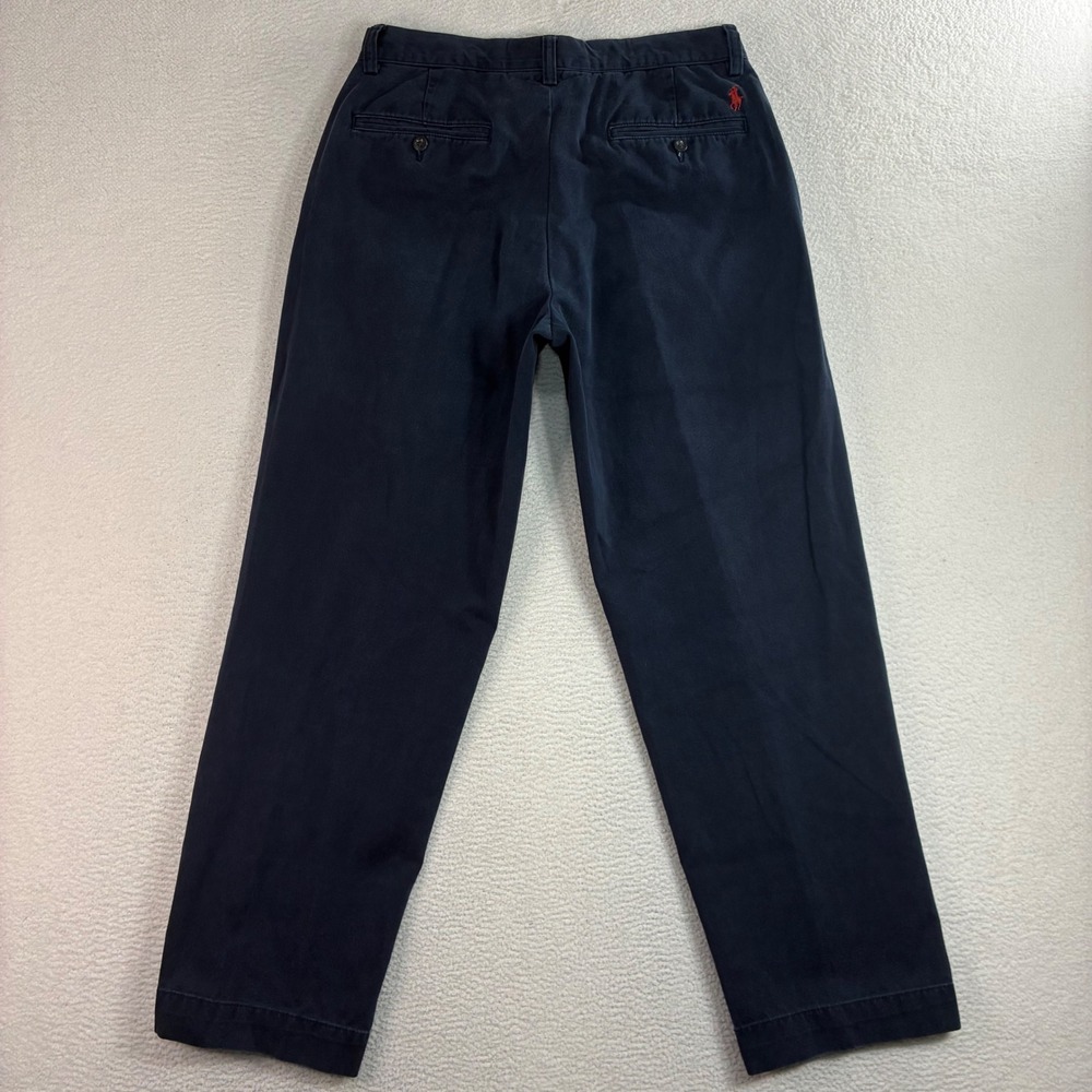 Polo Ralph Lauren Preston Chino Pants Mens 31x29 Blue Cotton Flat Front Preppy